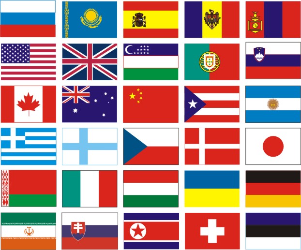 Флаги стран, очень похожие друг на друга.